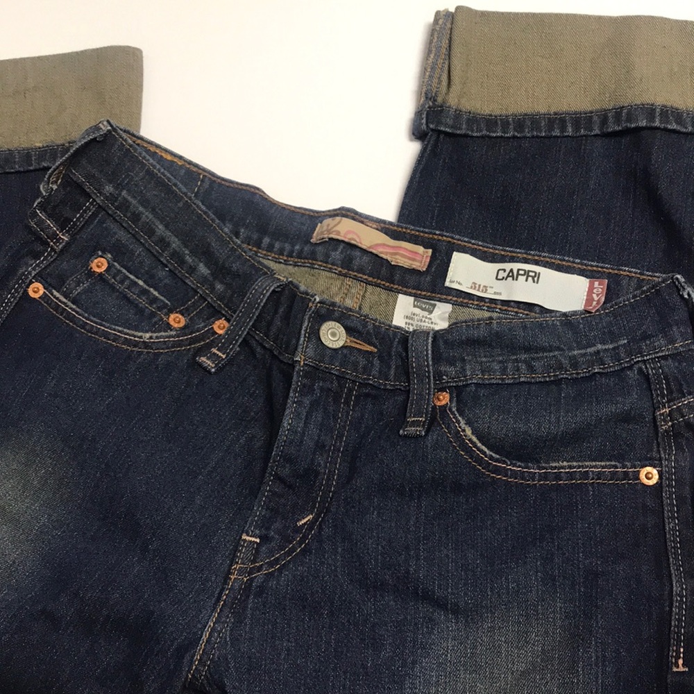 Levi Dark Denim Capris